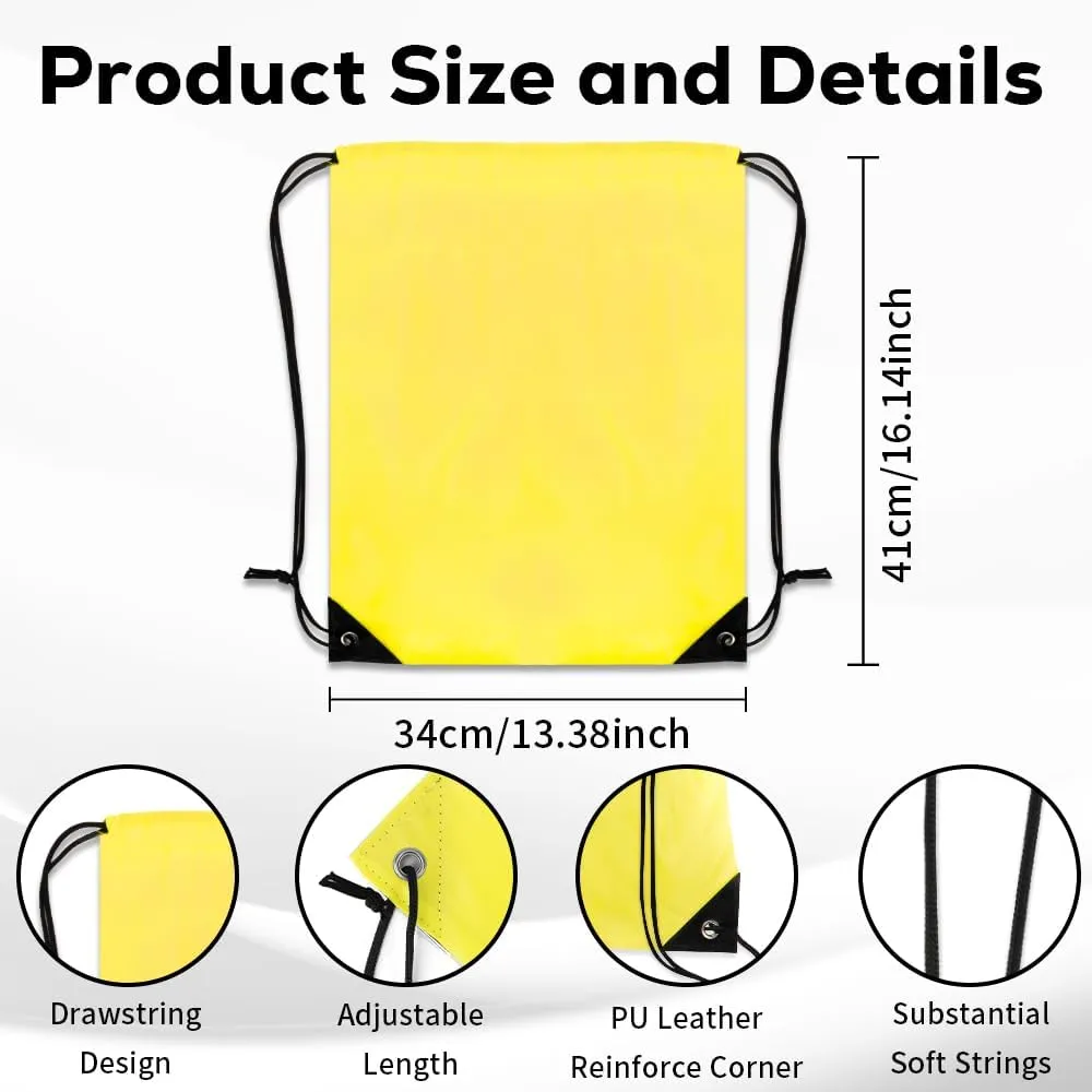 10 PCS Drawstring Backpack Bulk Drawstring Bags Nylon Cinch Bag DIY Drawstring Bag Waterproof Draw String Back Bag Cinch Sack String Backpack for Men and Women Sports Gym Travel Swimming, 10 Colors