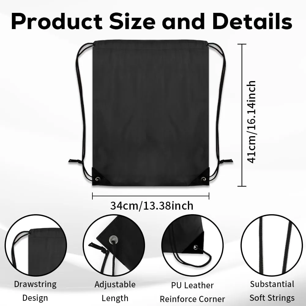 10 PCS Drawstring Backpack Bulk Drawstring Bags Waterproof Cinch Bag DIY Drawstring Bag Draw String Back Bag Cinch Sack Nylon String Backpack for Men and Women Sports Gym Travel Swimming, Black