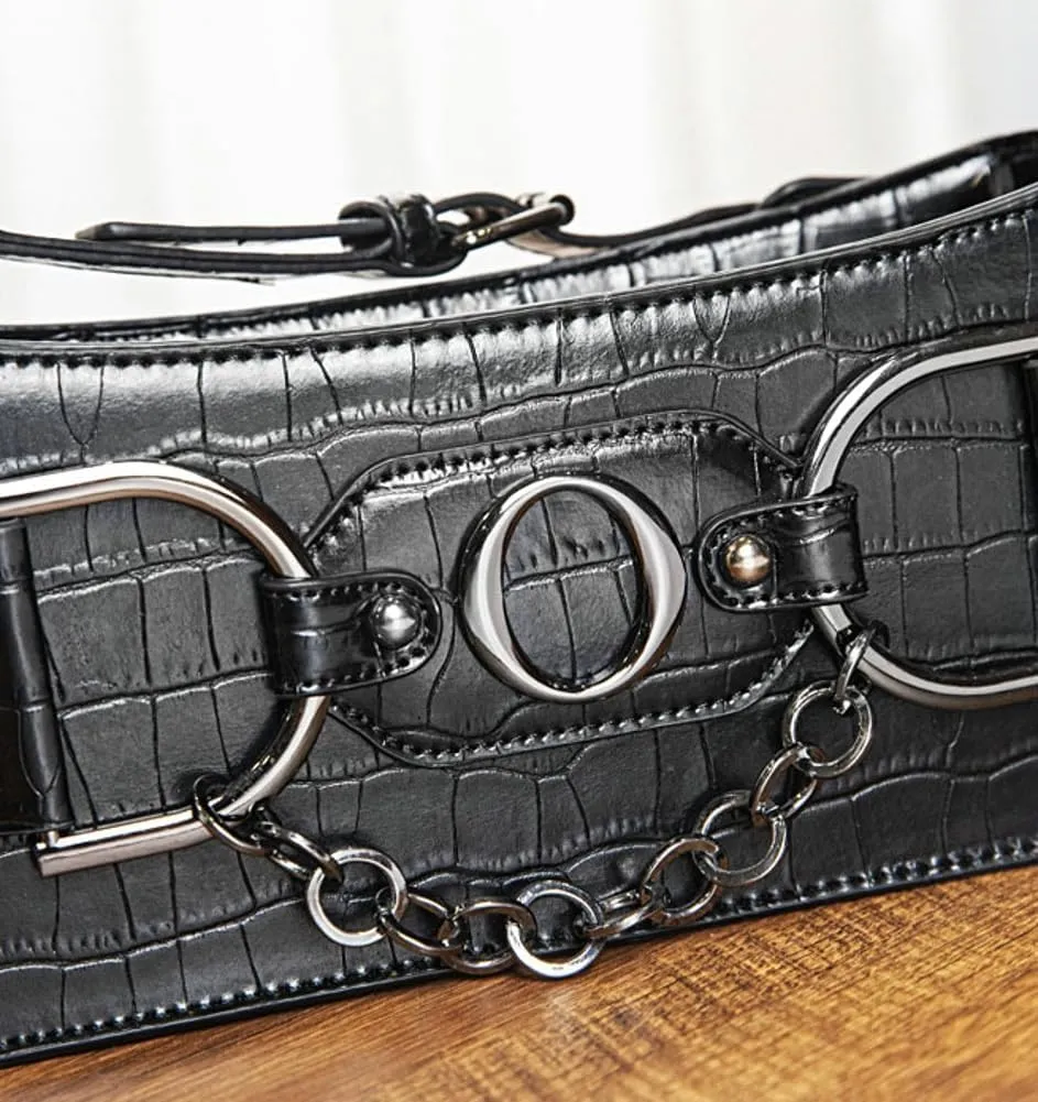 2025 Trendy Underarm Shoulder Bag Women Y2K Handbag Rivet Punk Hobo Studded Purse Vintage Designer Chain Crossbody Bags