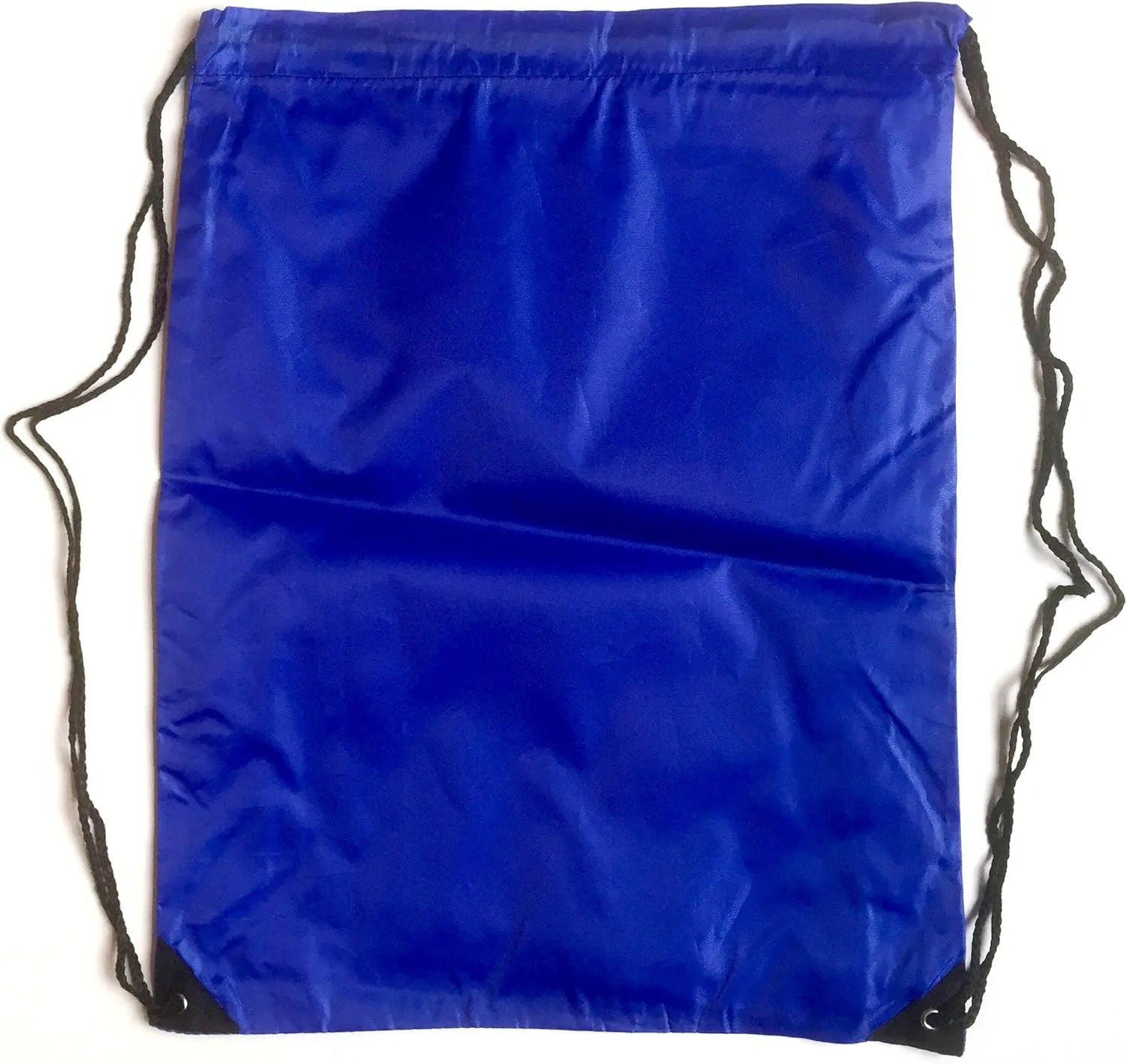 3 Pack BLUE Nylon Drawstring Backpacks Sackpack Tote Cinch Gym Bag - Variety of Colors! (X-Large, Blue)