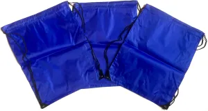 3 Pack BLUE Nylon Drawstring Backpacks Sackpack Tote Cinch Gym Bag - Variety of Colors! (X-Large, Blue)