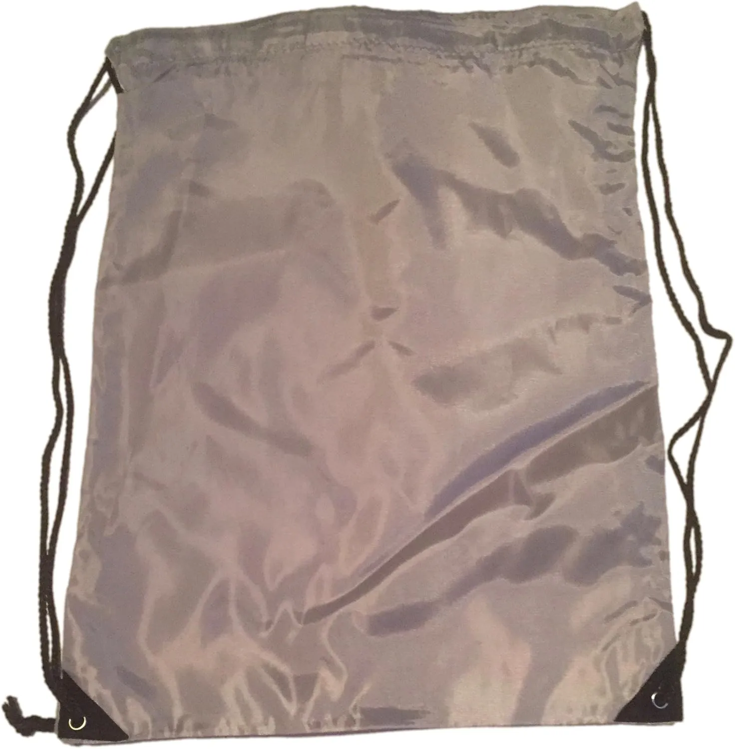 3 Pack COOL GRAY Nylon Drawstring Backpacks Sackpack Tote Cinch Gym Bag - Select from a Variety of Colors! (Regular, Cool Gray)