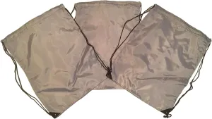 3 Pack COOL GRAY Nylon Drawstring Backpacks Sackpack Tote Cinch Gym Bag - Select from a Variety of Colors! (Regular, Cool Gray)