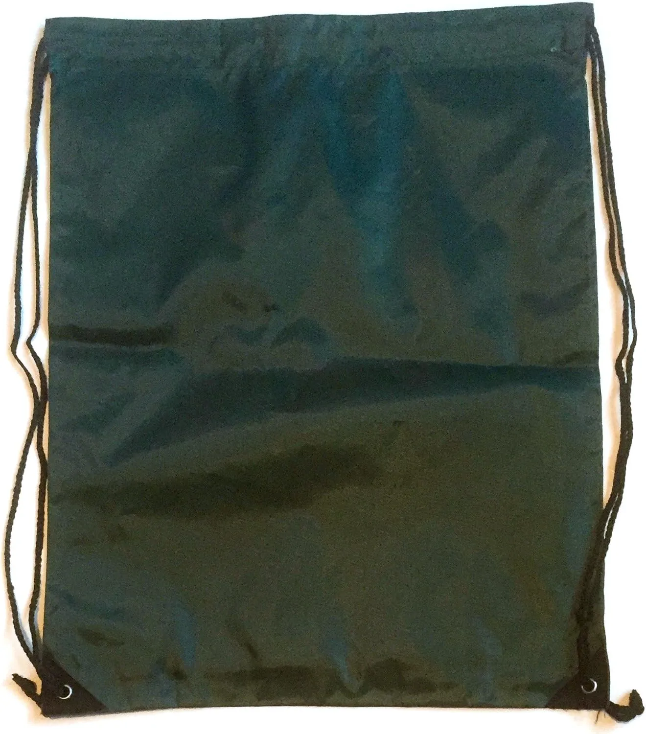 3 Pack HUNTER GREEN Nylon Drawstring Backpacks Sackpack Tote Cinch Gym Bag - Variety of Colors! (X-Large, Hunter Green)