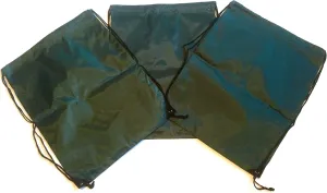 3 Pack HUNTER GREEN Nylon Drawstring Backpacks Sackpack Tote Cinch Gym Bag - Variety of Colors! (X-Large, Hunter Green)