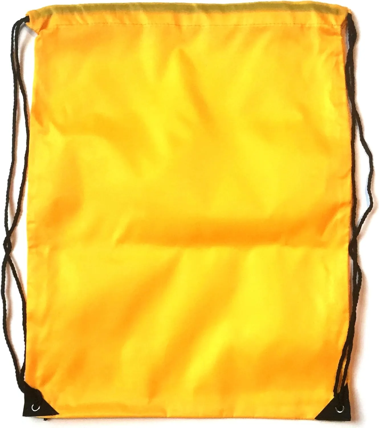 3 Pack YELLOW Nylon Drawstring Backpacks Sackpack Tote Cinch Gym Bag - Select from a Variety of Colors! (X-Large, Yellow)