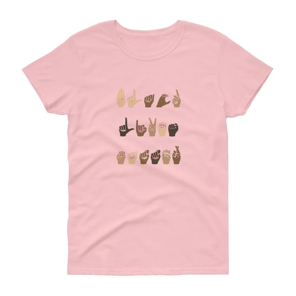Black Lives Matter (American Sign Language) - Women's short sleeve t-shirt