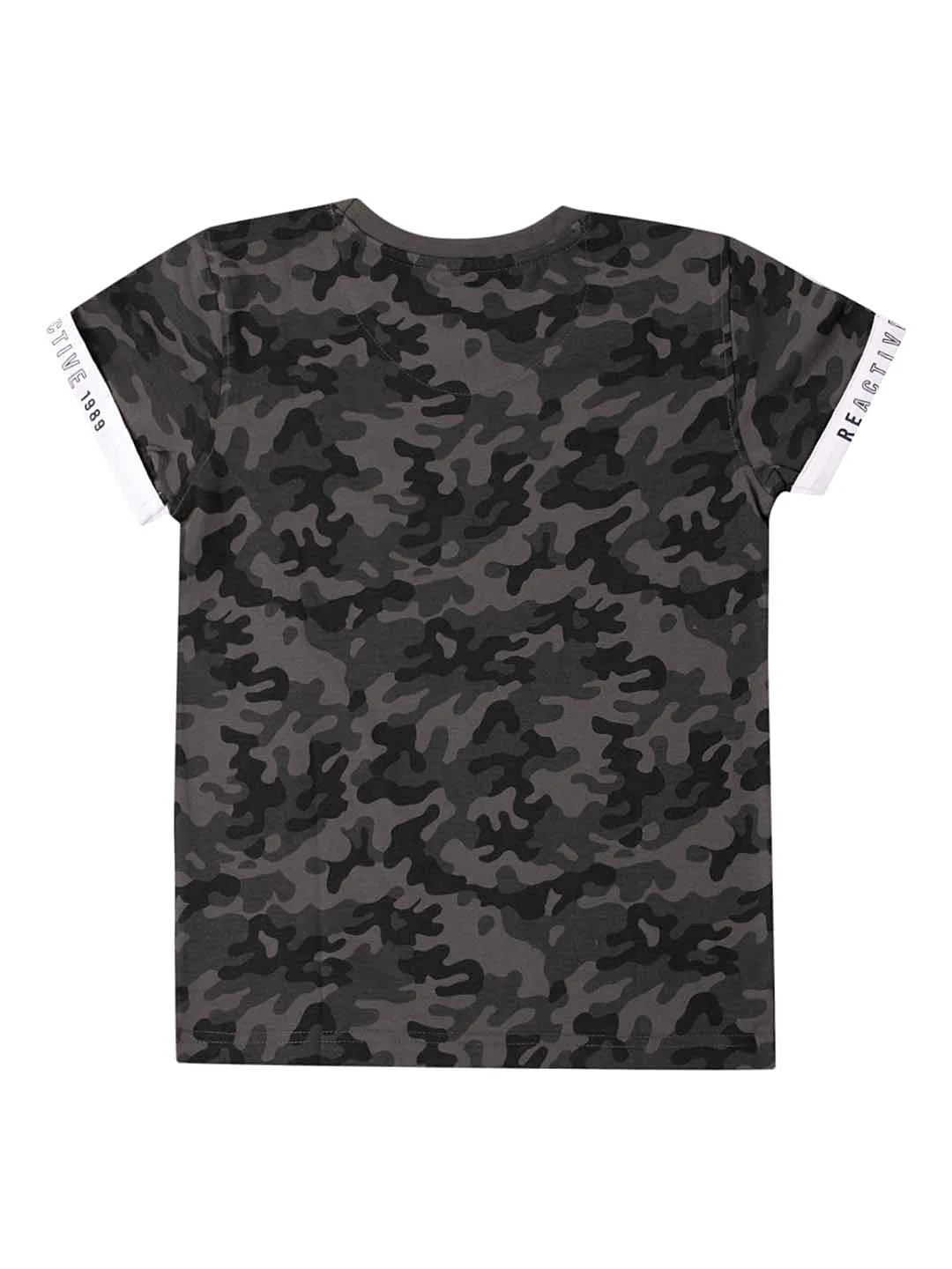 Boys Casual Grey Melange Half Sleeve  T-Shirt
