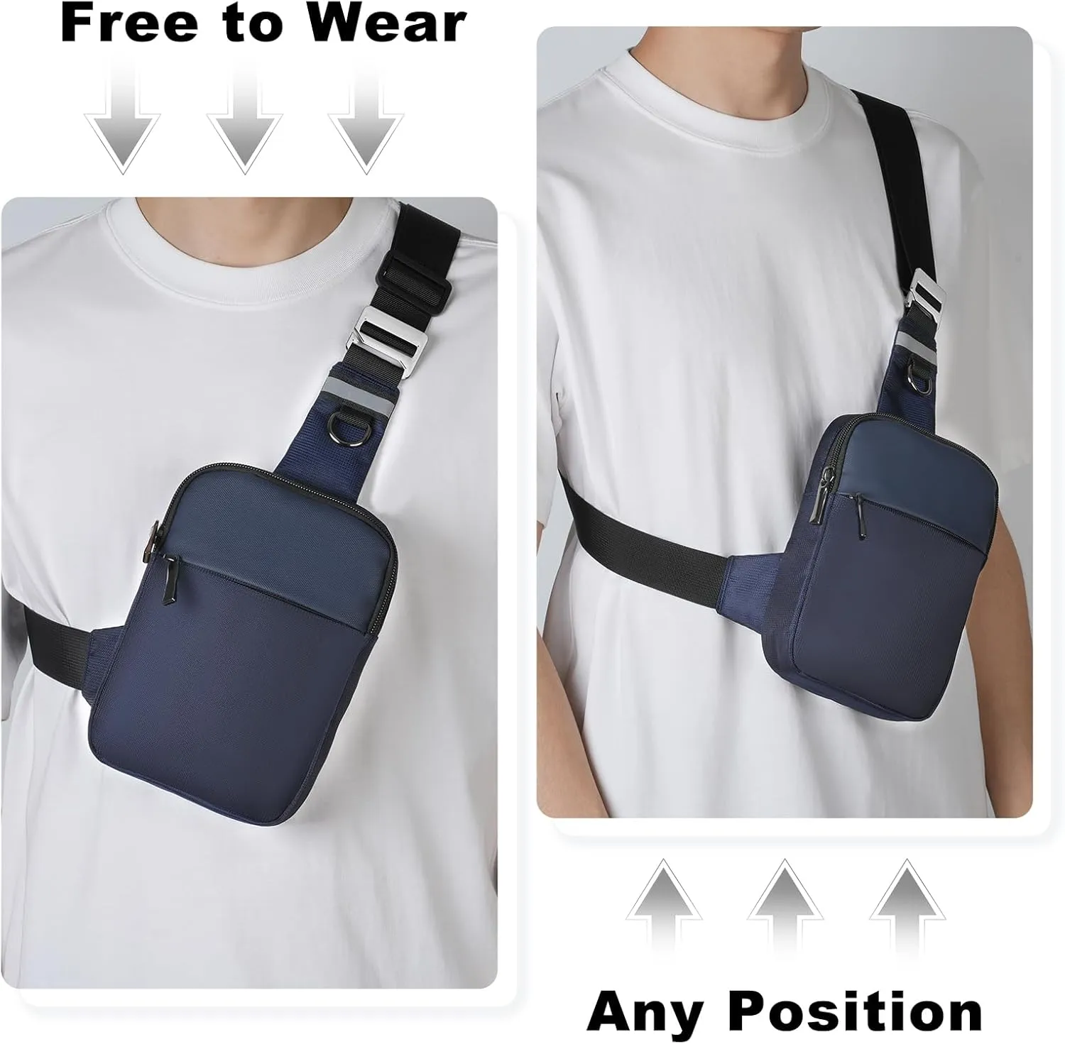 BROADREAM Upgrated Mini Sling Bag Small Crossbody Bags with RFID Blocking Waterproof Phone Chest Bag for Travel