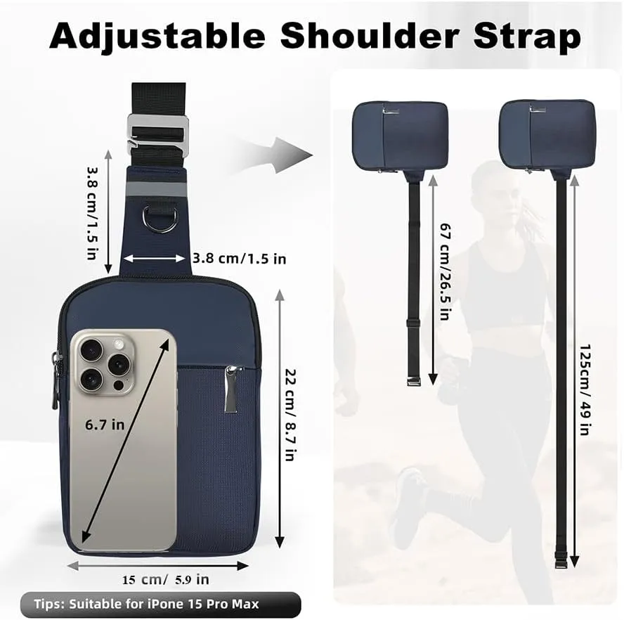 BROADREAM Upgrated Mini Sling Bag Small Crossbody Bags with RFID Blocking Waterproof Phone Chest Bag for Travel
