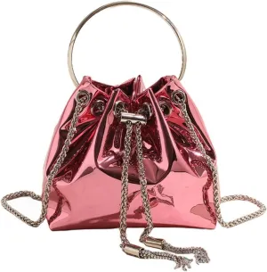 Bucket Bag for Women Trendy Bright Leather Shoulder Tote Chain Crossbody Bags Evening Handbag Purse Wallets