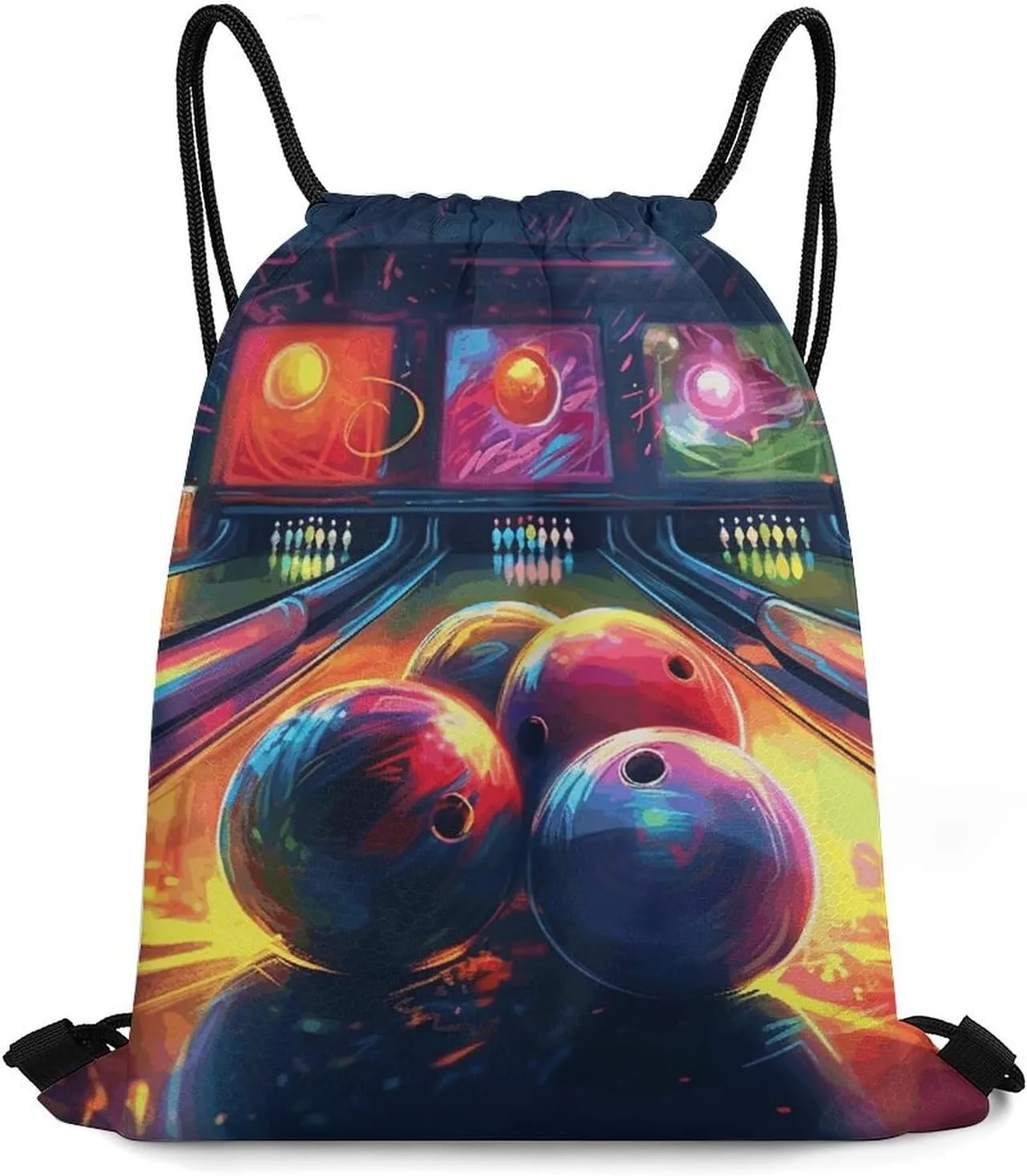 Bundle Pocket,Bowling Balls Drawstring Backpack,drawstring Bag,sport Gym Sackpack,gym Sack Bag for Men Women