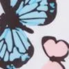 Butterfly-Print Caftan Blouse