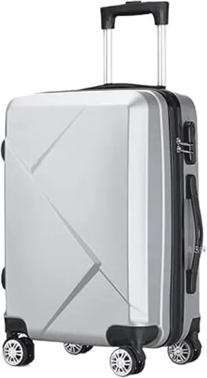 Carry-On Carry On Luggage Hardcase Suitacse With Spinner Wheels Lightweight Hardshell Suitcase Luggage Carry On (Color : Sliver, Size : 24in)