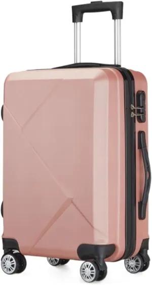 Checked Luggage Carry On Luggage Hardcase Luggage Suitacse with Spinner Wheels,Spinner Wheels Lightweight Hardshell Luggage Suitcase (Color : Pink, Size : 20in)