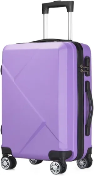 Checked Luggage Carry On Luggage Hardcase Luggage Suitacse with Spinner Wheels,Spinner Wheels Lightweight Hardshell Luggage Suitcase (Color : Purple, Size : 20in)