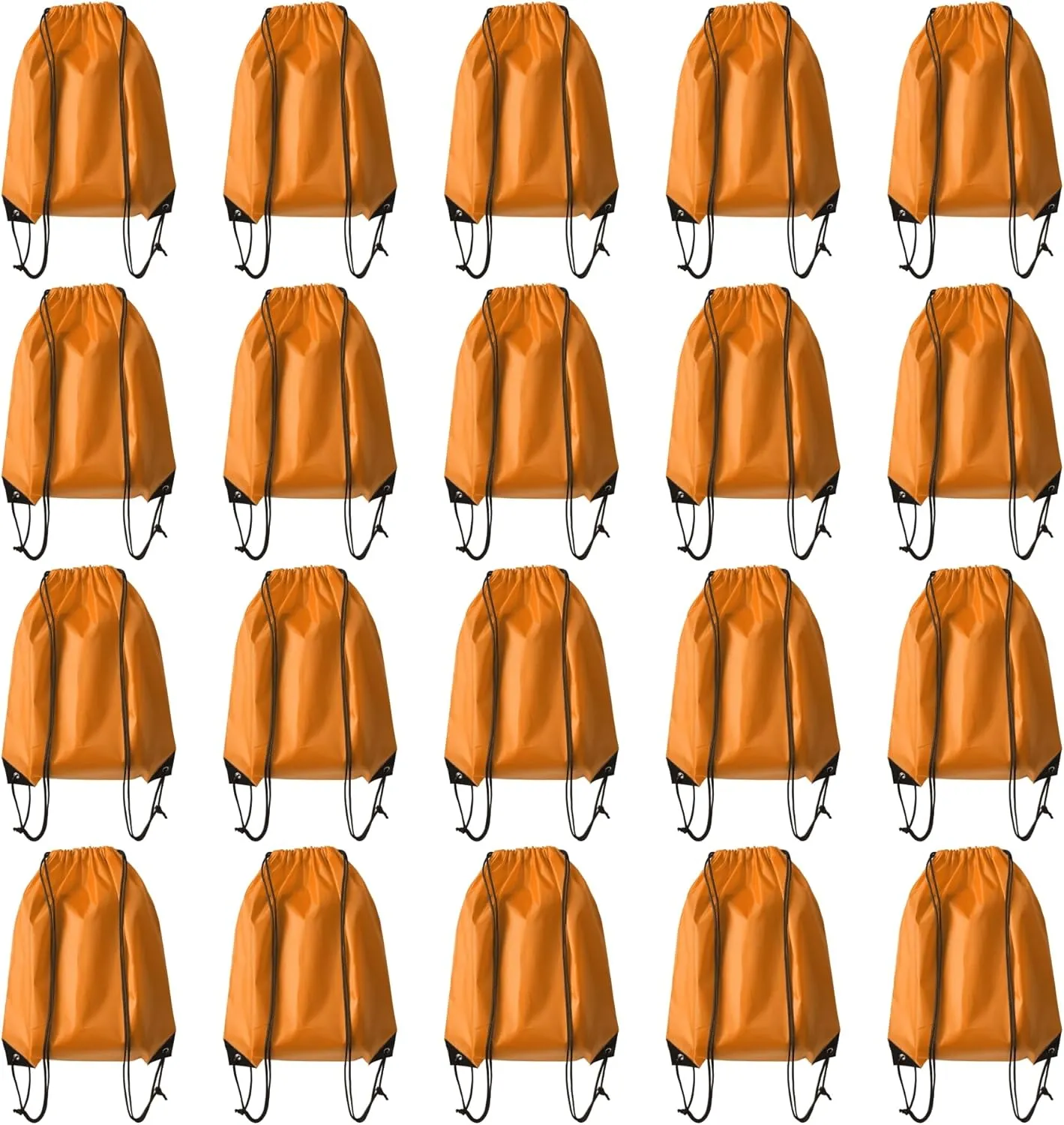 Drawstring Backpack Bulk 20 Pcs Draw String Backpack Bags DIY Gym Sports Traveling Yoga Cinch Bag Sackpack Drawstring (Orange)