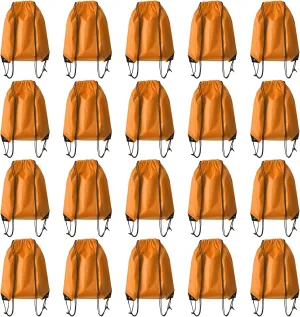 Drawstring Backpack Bulk 20 Pcs Draw String Backpack Bags DIY Gym Sports Traveling Yoga Cinch Bag Sackpack Drawstring (Orange)