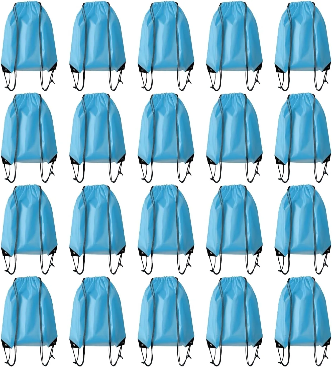 Drawstring Backpack Bulk 20 Pcs Draw String Backpack Bags DIY Gym Sports Traveling Yoga Cinch Bag Sackpack Drawstring (Sky Blue light blue)