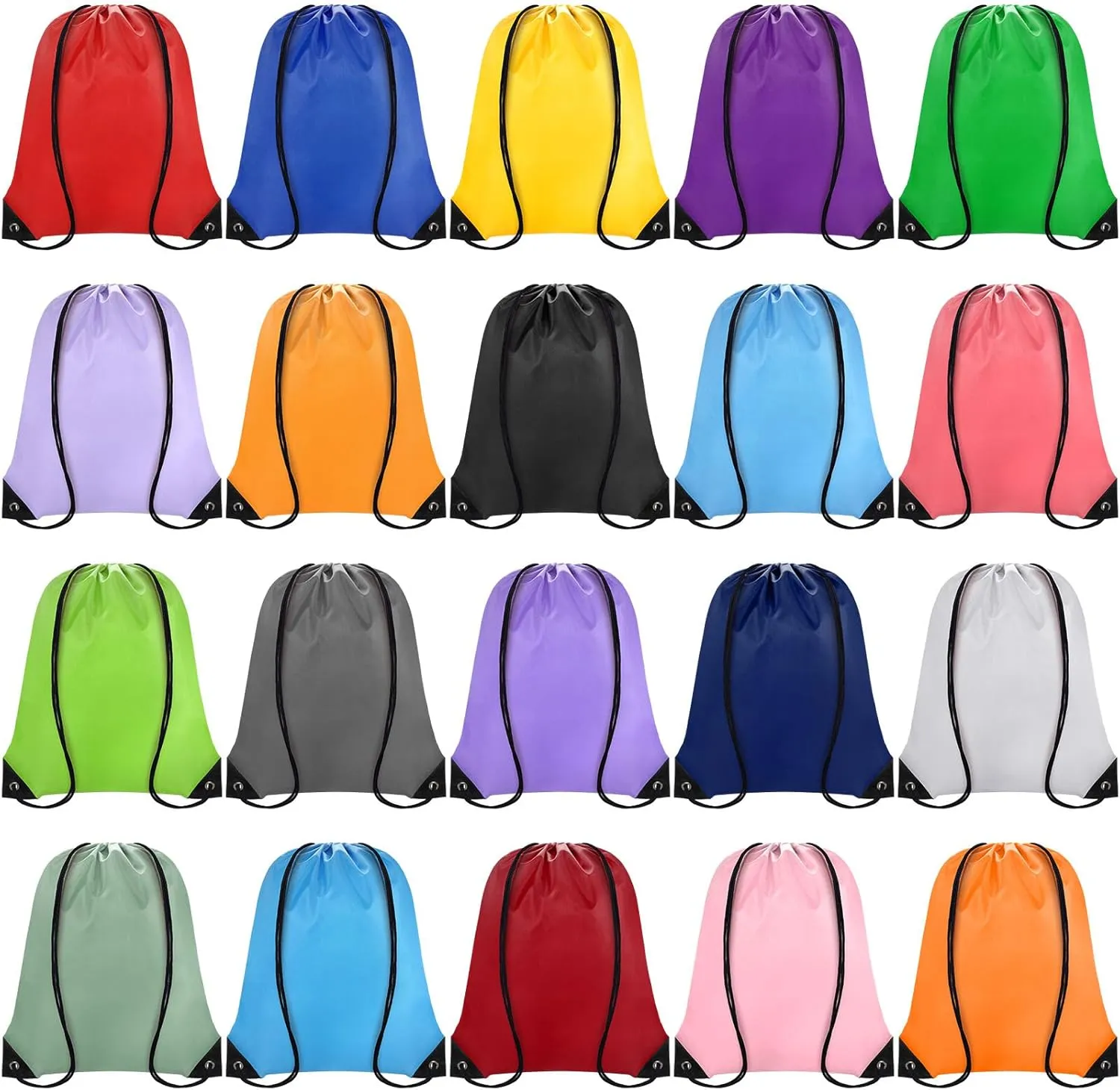 Drawstring Backpack Bulk 20 PCS, Drawstring Bags String Backpack Cinch Sack Gym Bags for Sport Trip Beach Swimming, 20 Color