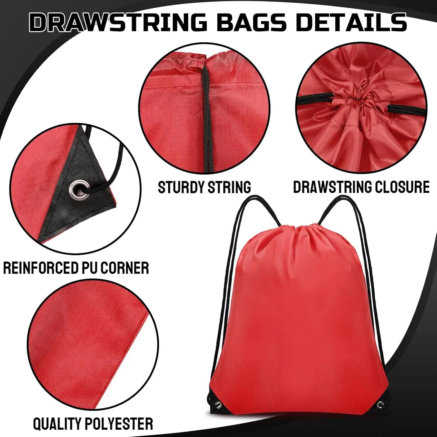 Drawstring Backpack Bulk 20 PCS, Drawstring Bags String Backpack Cinch Sack Gym Bags for Sport Trip Beach Swimming, 20 Color