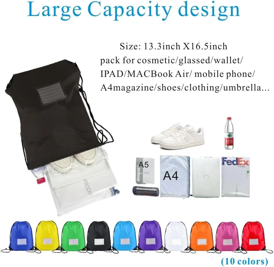 Drawstring Backpack Bulk 20Pcs Draw String Bags DIY Gym Sports Traveling Yoga Cinch Bag Sackpack Drawstring Memo Card (mul color)