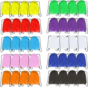 Drawstring Backpack Bulk 40Pcs Draw String Backpack Bags DIY Gym Sports Traveling Yoga Cinch Bag Sackpack Drawstring (multi color)