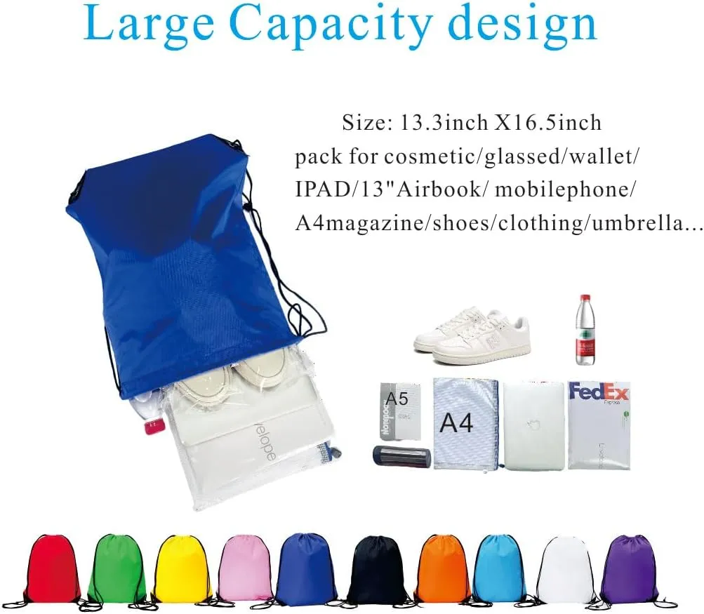 Drawstring Backpack Bulk 40Pcs Draw String Backpack Bags DIY Gym Sports Traveling Yoga Cinch Bag Sackpack Drawstring (multi color)