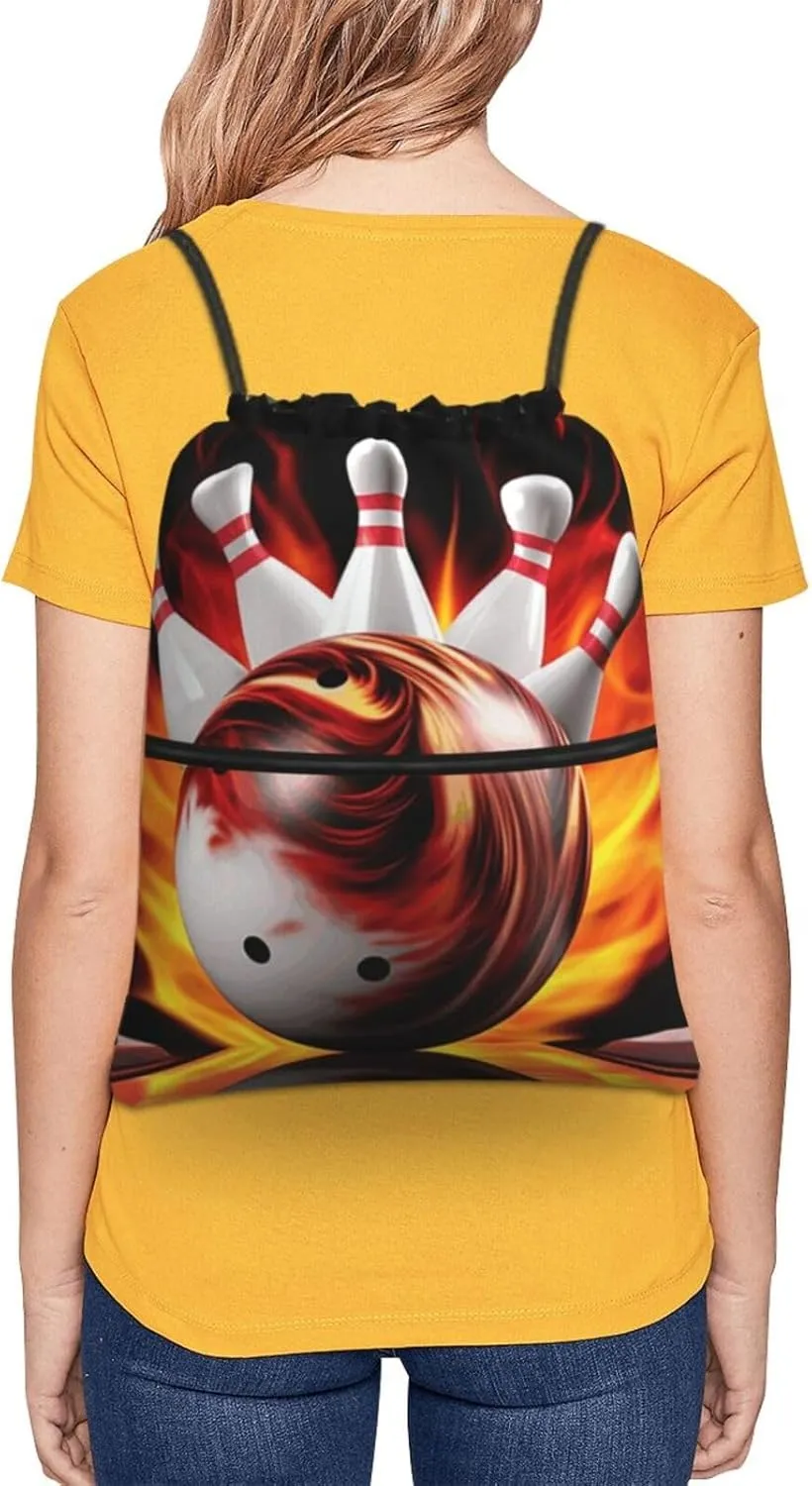 Drawstring Backpack Sports Gym Bags Bowling Ball Drawstring Bags for Men Women Beach Bag String Bag