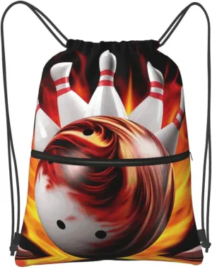 Drawstring Backpack Sports Gym Bags Bowling Ball Drawstring Bags for Men Women Beach Bag String Bag