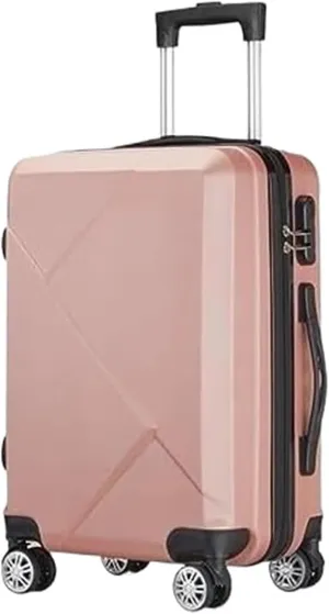 Durable Suitcase for Women Carry On Luggage Hardcase Suitacse With Spinner Wheels Lightweight Hardshell Suitcase Retro Suit Case (Color : Pink, Size : 20in)