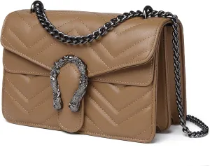 Eslcorri Satchel Purse and Crossbody Bags for Women - Leather Chain Shoulder Bags Vintage Evening Clutch Handbags