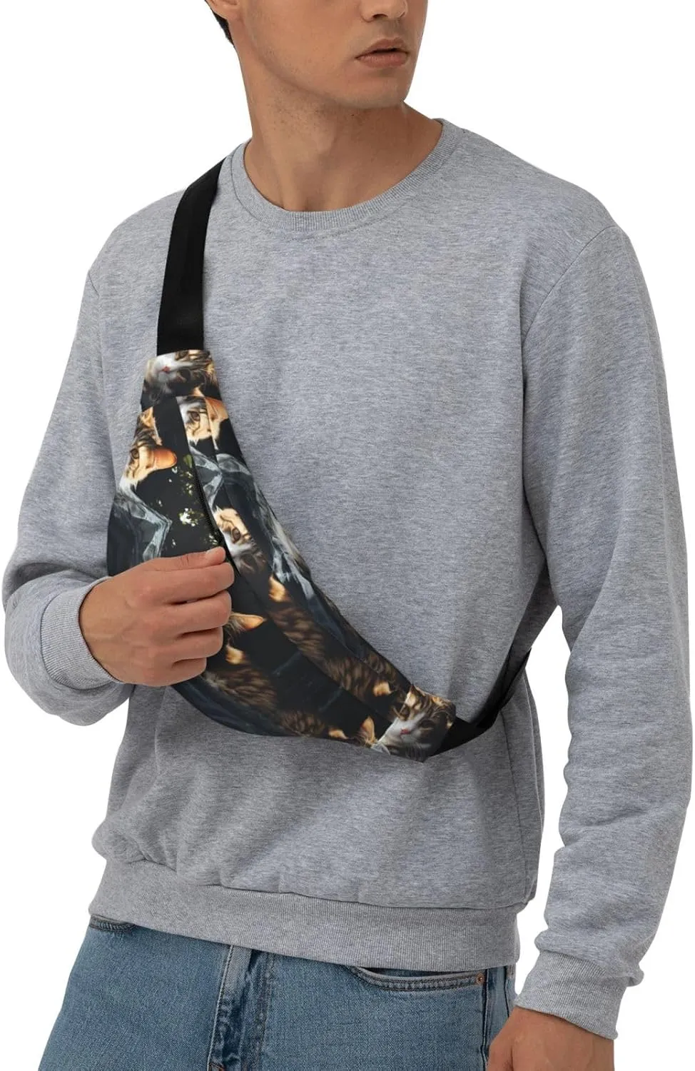 Fanny Pack for Women Men Resting Cat Waist Bag Waterproof Belt Bag with Adjustable Strap