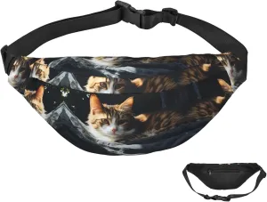 Fanny Pack for Women Men Resting Cat Waist Bag Waterproof Belt Bag with Adjustable Strap
