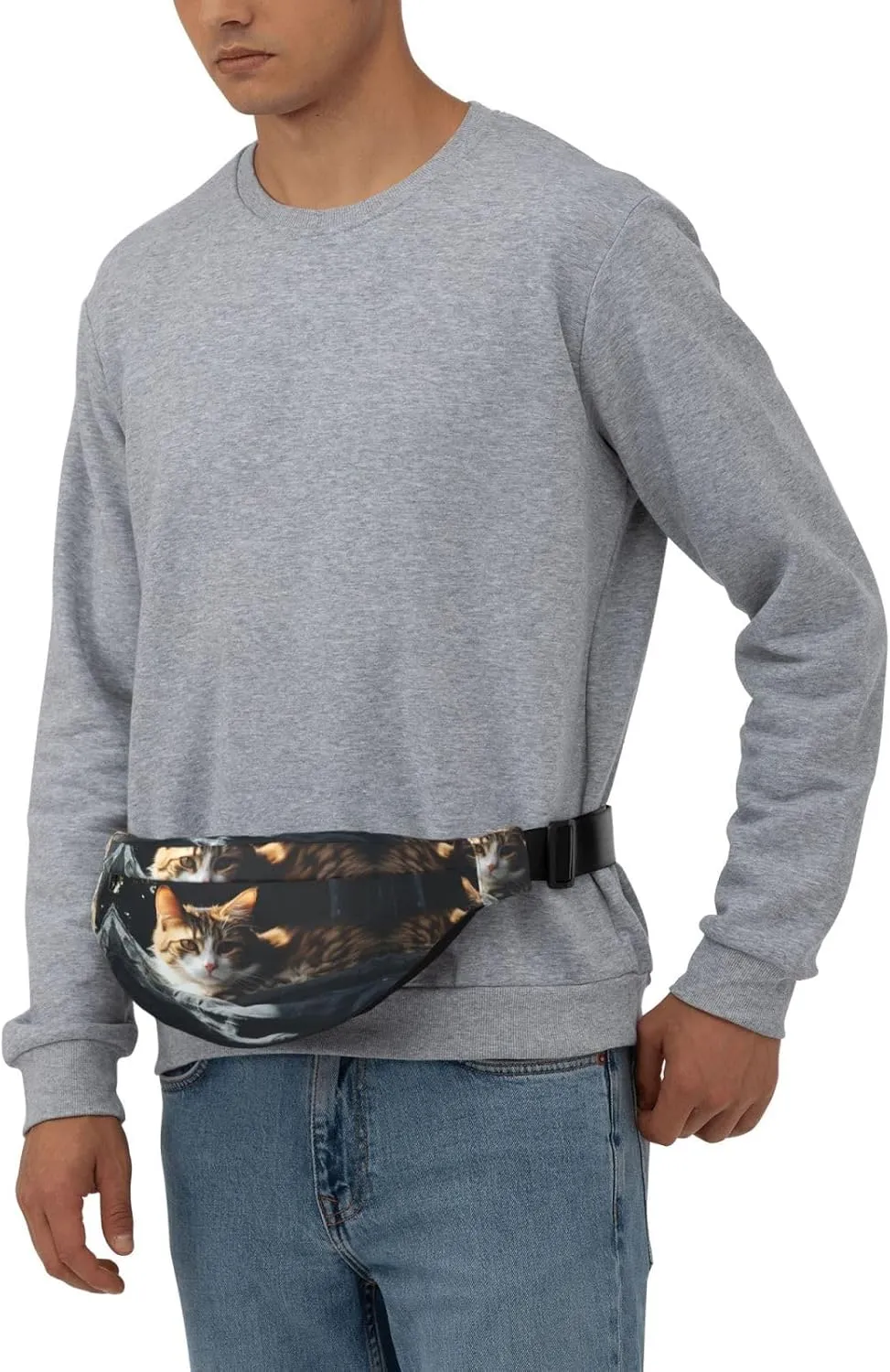 Fanny Pack for Women Men Resting Cat Waist Bag Waterproof Belt Bag with Adjustable Strap