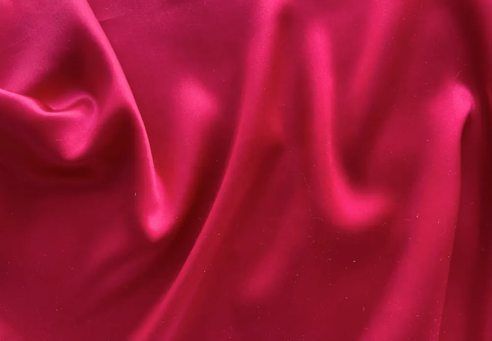 Femme Fatale Lipstick Red Stretch Silk Satin Charmeuse (Made in Italy)