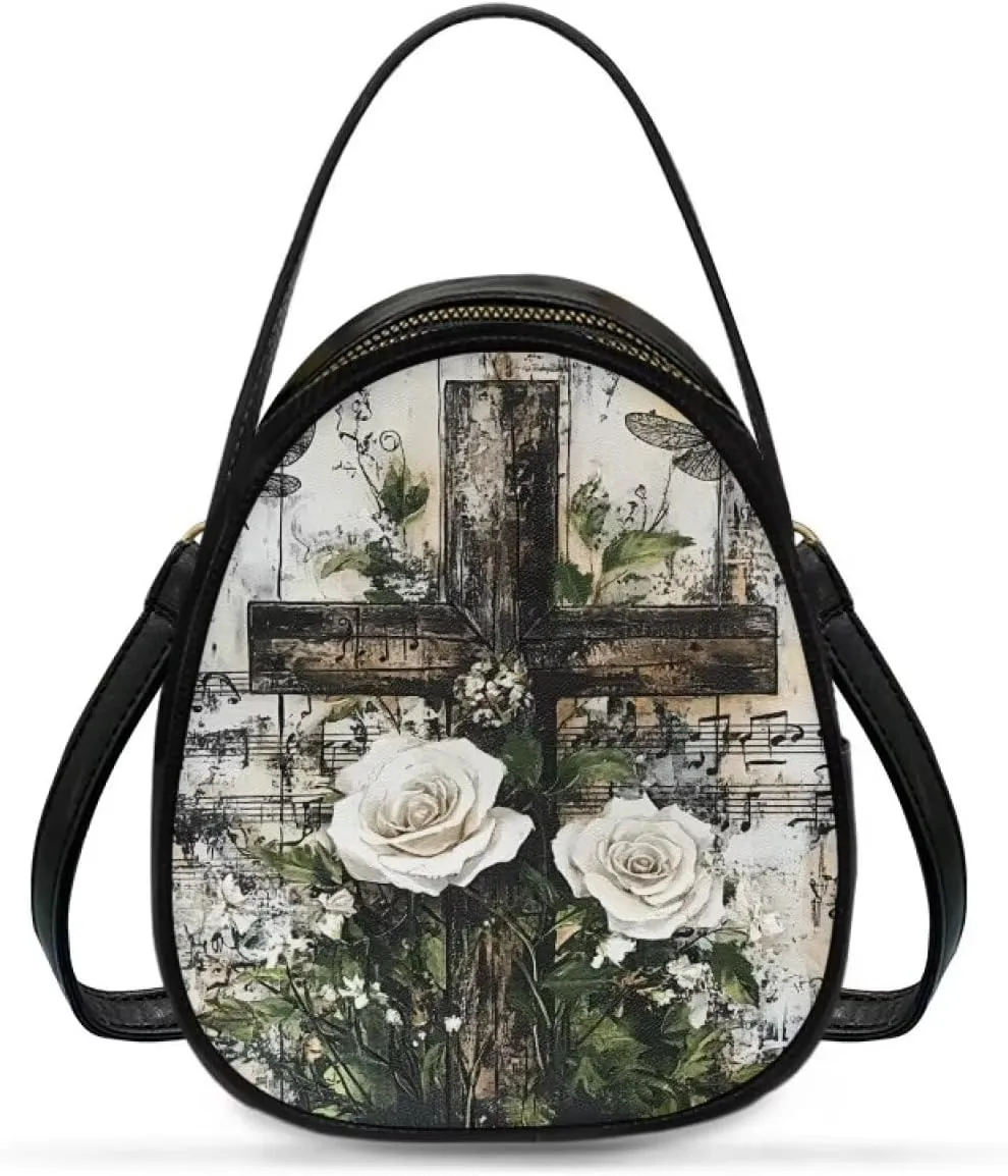 FOR U DESIGNS Mini Crossbody Bags for Women Cute Shoulder Handbag with Zipper Leather Satchel Purse for Work Travel