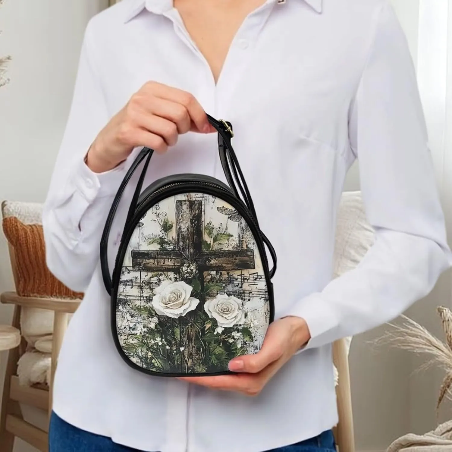 FOR U DESIGNS Mini Crossbody Bags for Women Cute Shoulder Handbag with Zipper Leather Satchel Purse for Work Travel