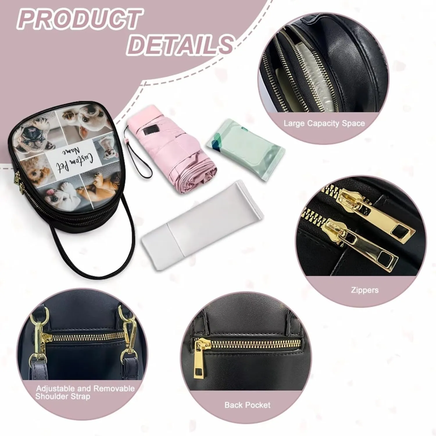 FOR U DESIGNS Mini Crossbody Bags for Women Cute Shoulder Handbag with Zipper Leather Satchel Purse for Work Travel