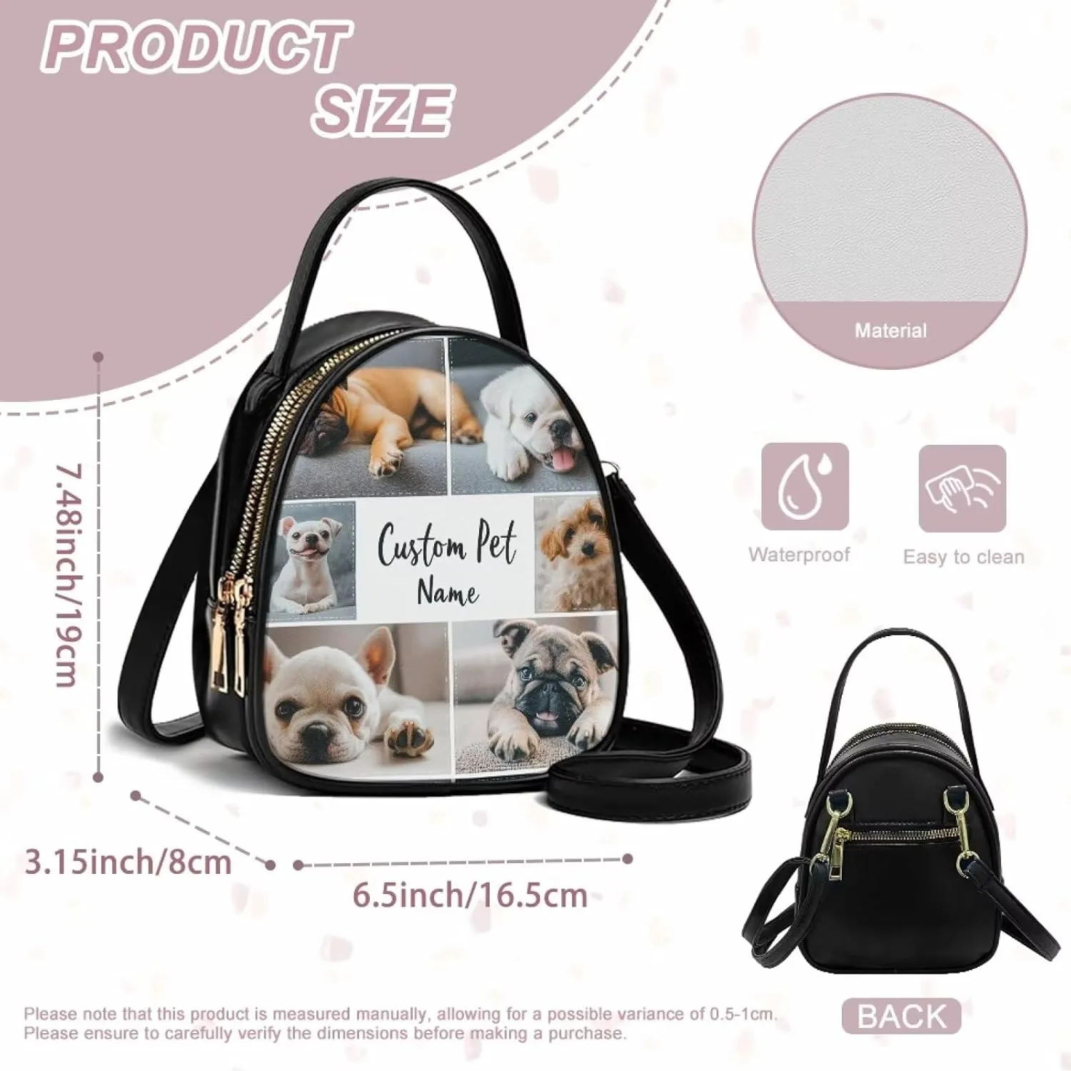 FOR U DESIGNS Mini Crossbody Bags for Women Cute Shoulder Handbag with Zipper Leather Satchel Purse for Work Travel