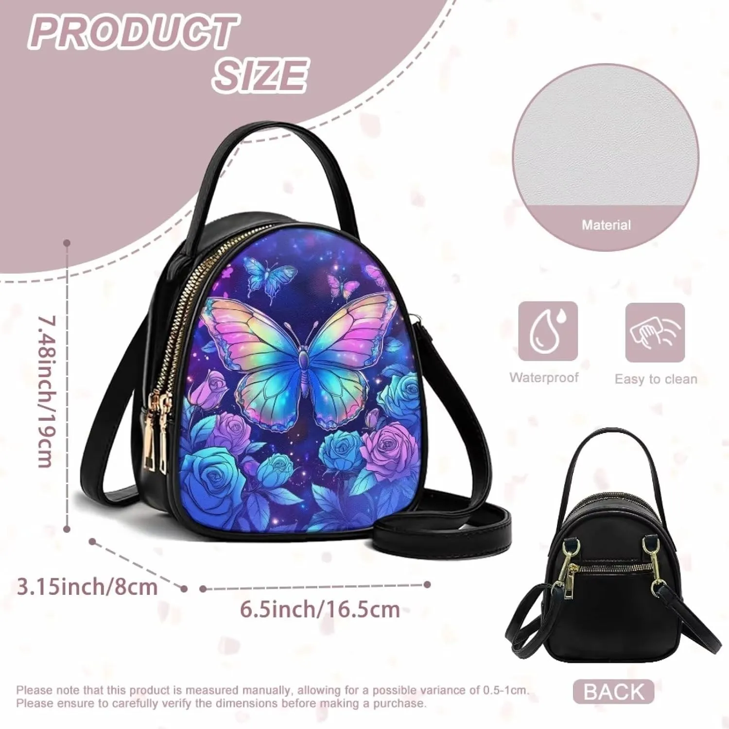 FOR U DESIGNS Mini Crossbody Bags for Women Cute Shoulder Handbag with Zipper Leather Satchel Purse for Work Travel