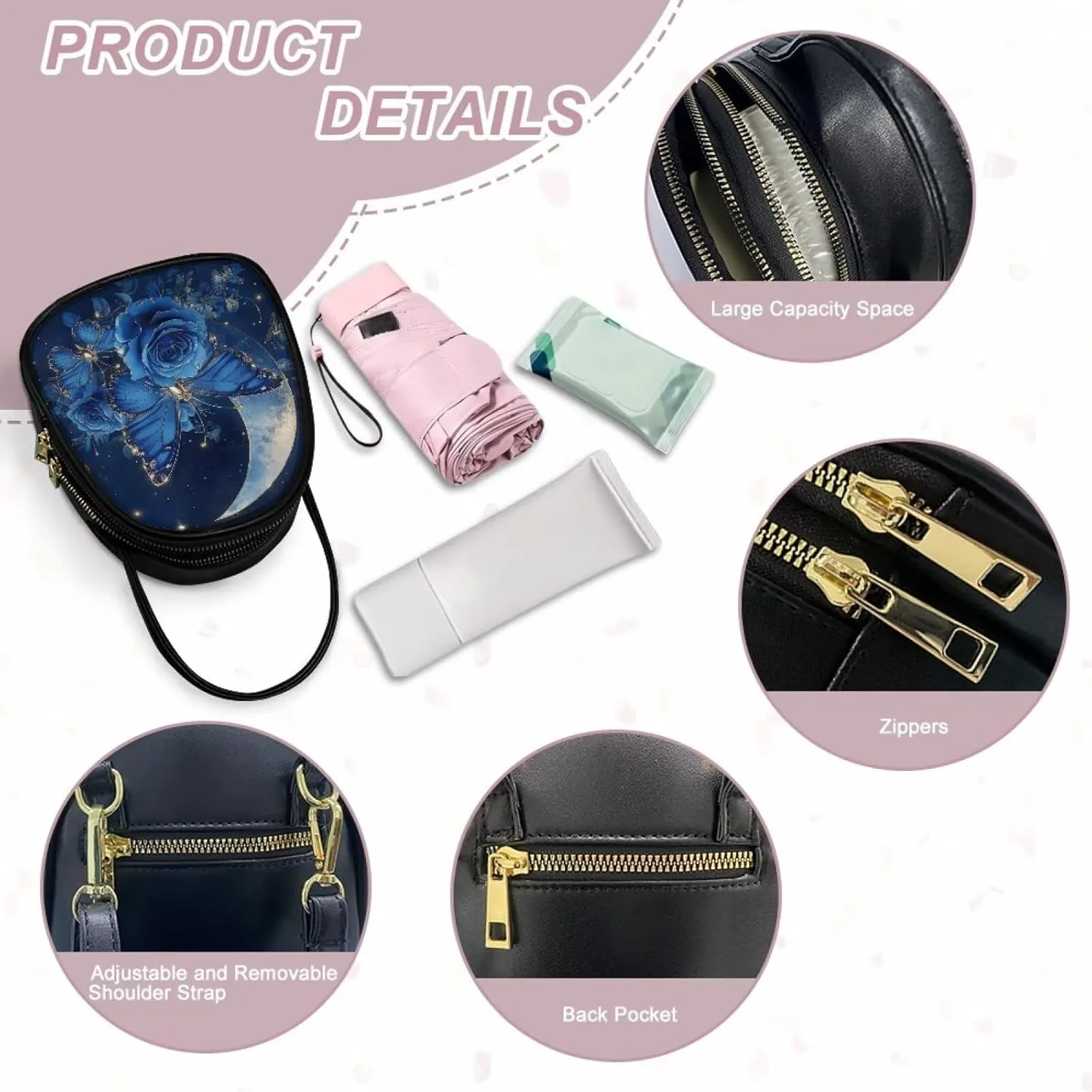 FOR U DESIGNS Mini Crossbody Bags for Women Cute Shoulder Handbag with Zipper Leather Satchel Purse for Work Travel