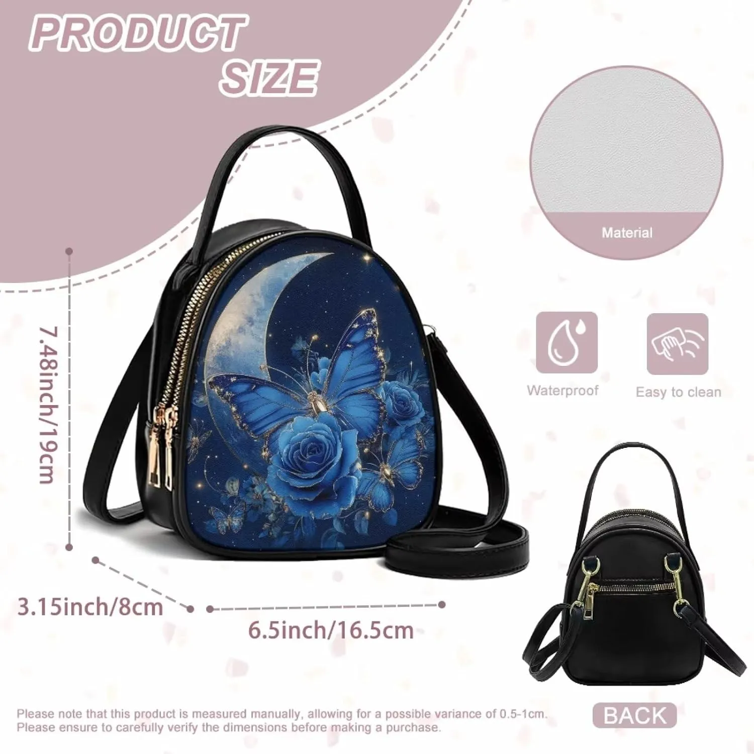 FOR U DESIGNS Mini Crossbody Bags for Women Cute Shoulder Handbag with Zipper Leather Satchel Purse for Work Travel