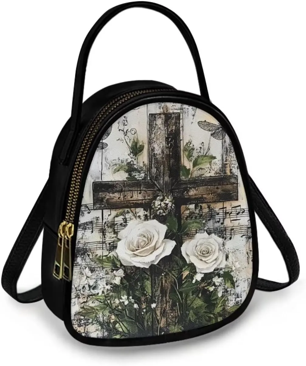 FOR U DESIGNS Mini Crossbody Bags for Women Cute Shoulder Handbag with Zipper Leather Satchel Purse for Work Travel