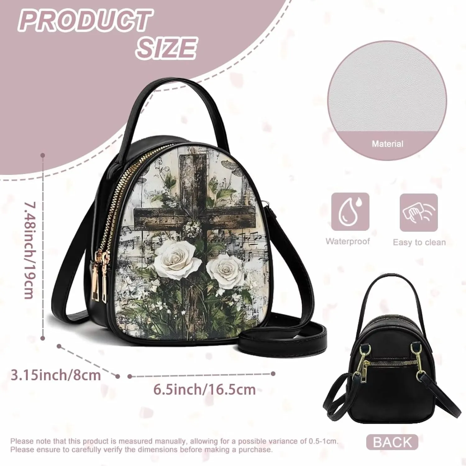 FOR U DESIGNS Mini Crossbody Bags for Women Cute Shoulder Handbag with Zipper Leather Satchel Purse for Work Travel