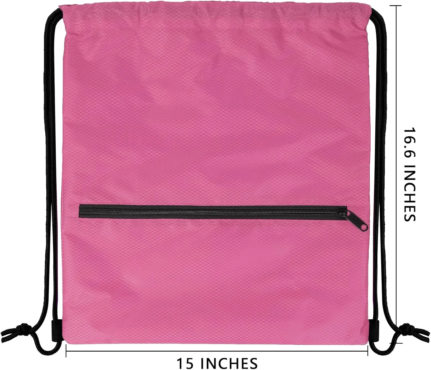 GoodtoU Drawstring Backpack Waterproof, Draw String Back Bag with Zipper Pocket Cinch Bags Swim Gym Backpack for Men Women (Pink 2 pcs)