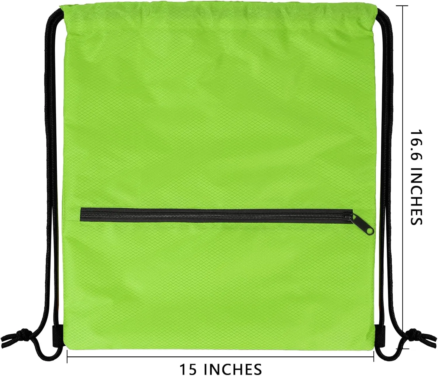 GoodtoU Gym Backpack with Zipper Pocket - Drawstring Swimming Bag for Men & Women (Green, 2 pcs)