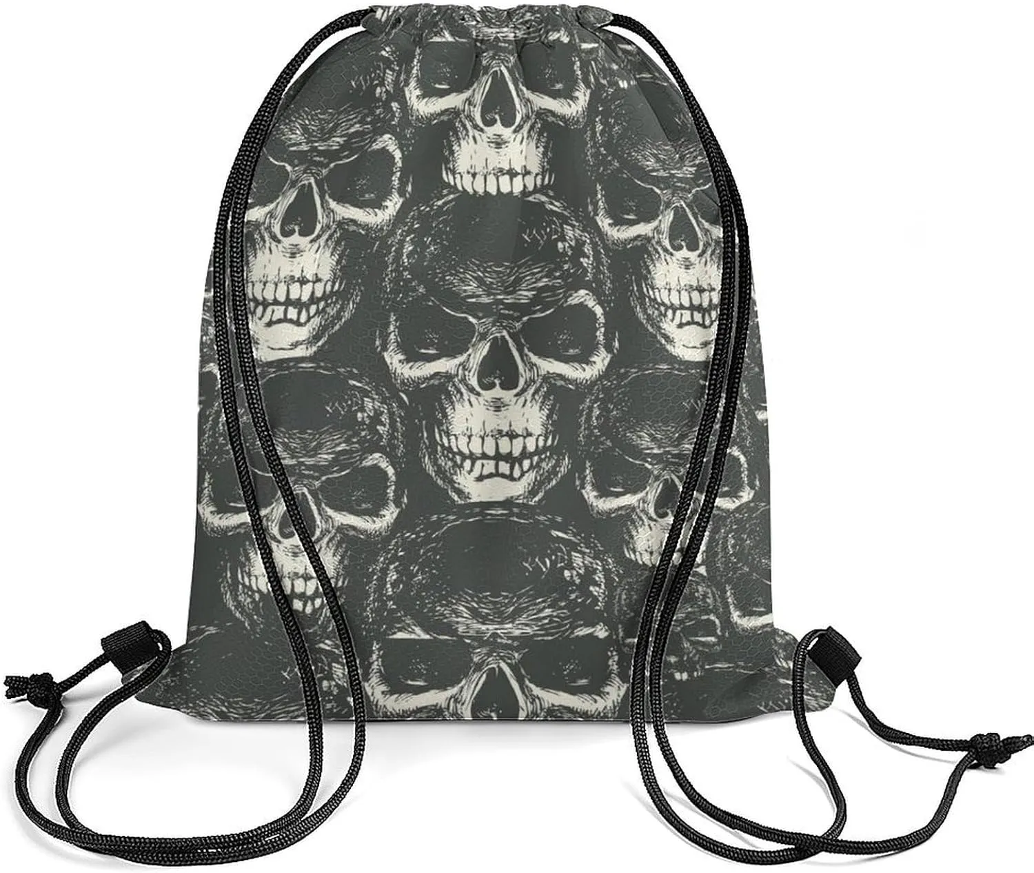 Human Skulls Lightweight Drawstring Backpack - Your Ideal Soccer Bag, Swim Bag And Gym Bag, 35*42cm, Style-18-3