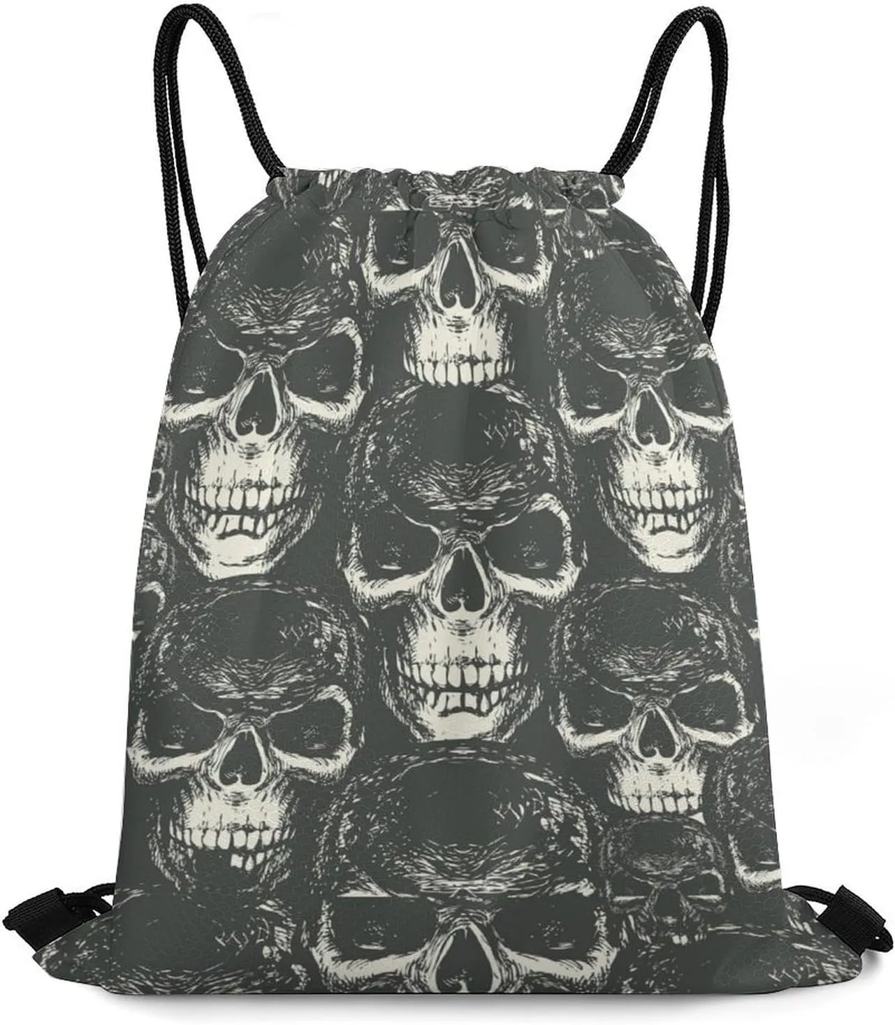 Human Skulls Lightweight Drawstring Backpack - Your Ideal Soccer Bag, Swim Bag And Gym Bag, 35*42cm, Style-18-3