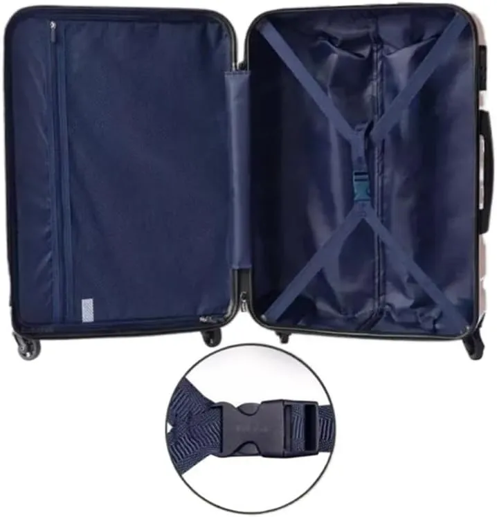 IRYZE Lightweight Suitcase 3-Piece ABS Luggage Set with Locks, Includes 20", 24", 28" Spinner Suitcases Carry on Luggage(Blue2)